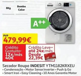 Auchan Secador roupa indesit condensaçao ytm1182krxeu promoção