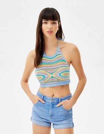 Bershka Calções básicos em denim promoção