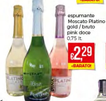 Bolama Espumante Moscato Platino Gold/Bruto Pink Doce 0,75lt promoção