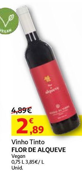 Auchan Vinho tinto vegan flor do alqueve:tejo 0.75l promoção