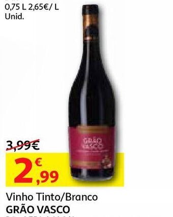 Auchan Vinho tinto grão vasco promoção