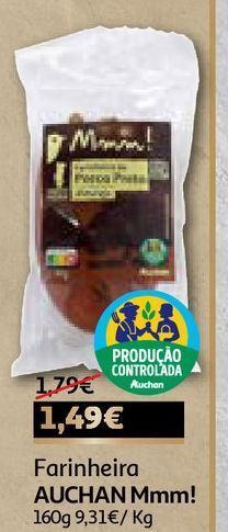 Farinheira auchan porco preto:produção controlada 160 g