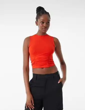 Bershka T-shirt sem mangas franzida promoção