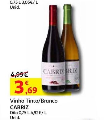 Auchan Vinho branco cabriz promoção