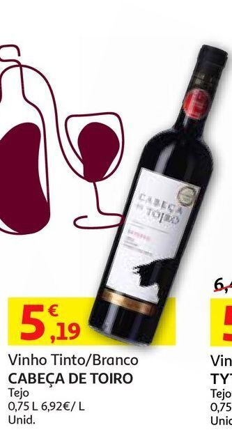 Auchan Vinho tinto cabeça de toiro promoção