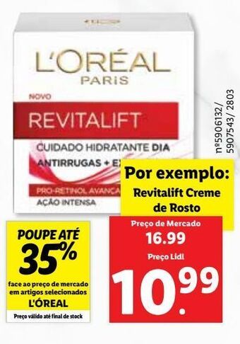 Lidl Creme facial l'oréal promoção