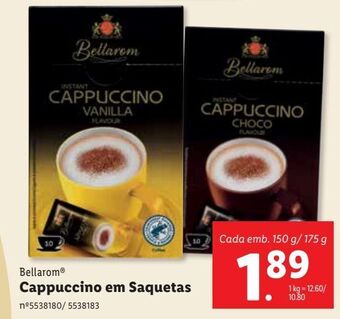 Lidl Capuccino bellarom promoção