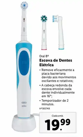 Lidl Escova de dentes elétrica oral-b promoção