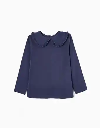 Zippy T-shirt de manga comprida em algodão para menina, azul escuro promoção