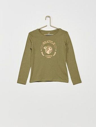 Kiabi T-shirt de algodão estampada promoção