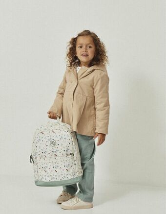 Zippy Mochila floral para menina, branco/verde água promoção