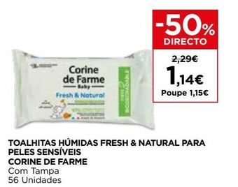 El Corte Inglés Toalhas umedecidas corine de farme promoção