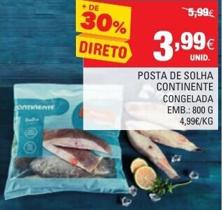 Posta de Solha Continente 800g