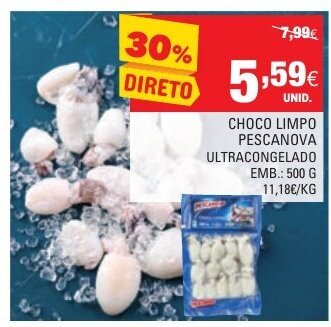 Continente Choco Limpo Pescanova 500g promoção