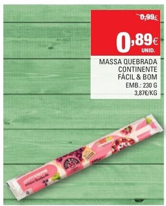 Continente Massa Quebrada Continente Fácil & Bom 230g promoção