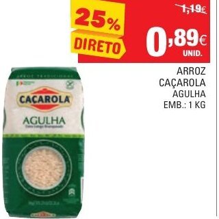 Continente Arroz Caçarola Agulha 1kg promoção