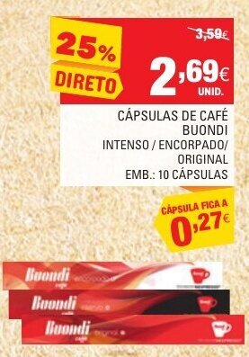 Continente Cápsulas de Café Boundi 10 Cápsulas promoção