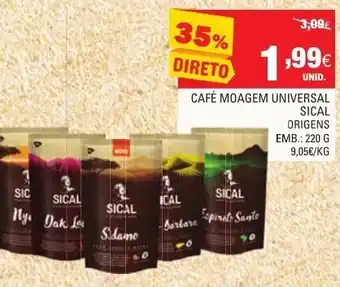 Continente Café Moagem Uneversal Sical Origens 220g promoção