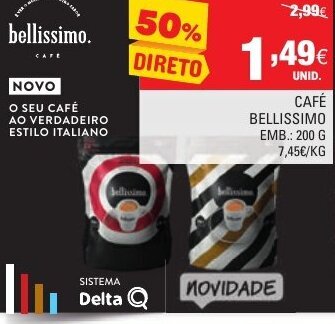 Continente Café Bellissimo 200g promoção
