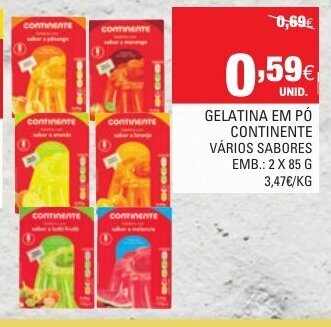 Continente Gelatina em Pó Continente 2 x 85g promoção