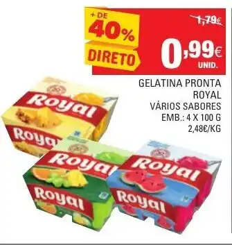 Continente Gelatina Prontal Royal 4x100g promoção