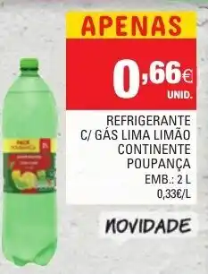 Continente Refrigerante C/Gás Lima Limão Continente Roupança 2L promoção