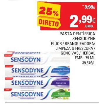 Continente Pasta Dentífrica Sensodyne 75ml promoção
