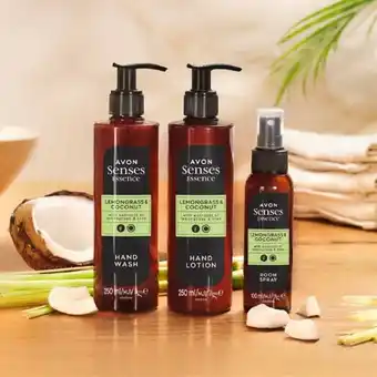 Avon Conjunto senses essence lemongrass & coconut promoção