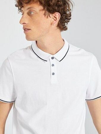 Polo em piqué de algodão