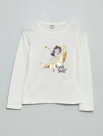 T-shirt estampada de manga comprida