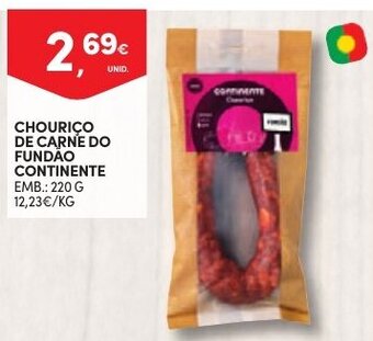 Continente Chourico de Carne do Fundao Continente 220g promoção