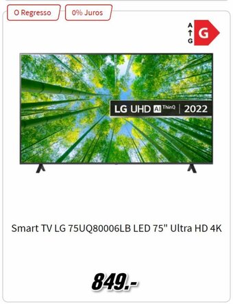 MediaMarkt Smart TV LG LED 75" Ultra HD 4K promoção