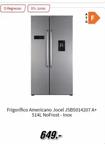 Frigorifico Americano Jocel A+ 514L NoFrost - Inox