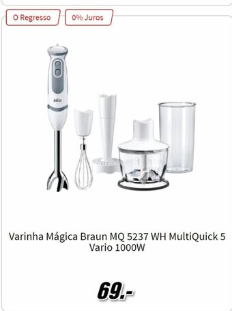 MediaMarkt Varinha Magica Braun MQ 5237 WH Multiquick 5 Vario 1000W promoção