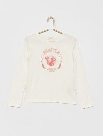 Kiabi T-shirt de algodão estampada promoção