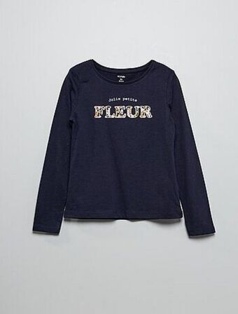 T-shirt em jersey de manga comprida