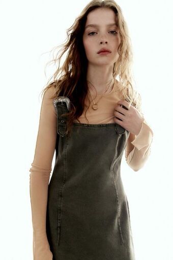 ZARA Vestido denim trf promoção