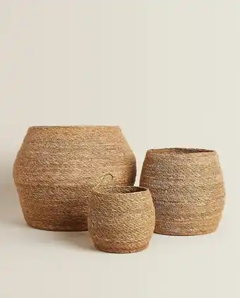 ZARA HOME Cesto seagrass promoção