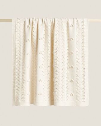 ZARA HOME Manta malha algodão promoção