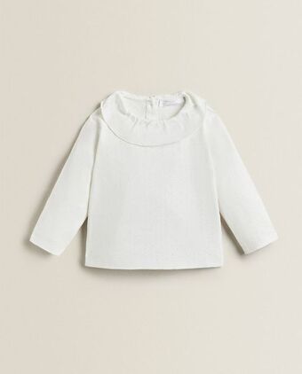 ZARA HOME T-shirt rendilhado algodão promoção