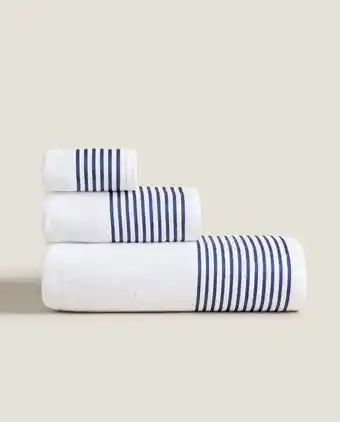 ZARA HOME Toalha rebordo riscas promoção