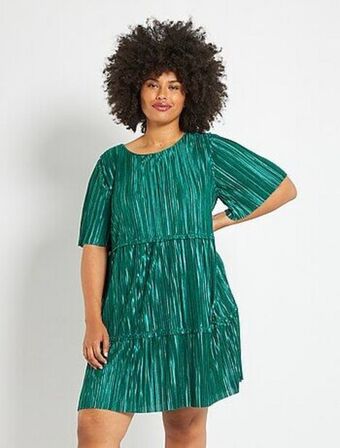 Kiabi Vestido curto de malha plissada promoção