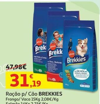 Auchan Ração cão brekkies promoção