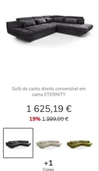 Conforama Sofa de Canto Direito Conversivel em Cama Eternity promoção