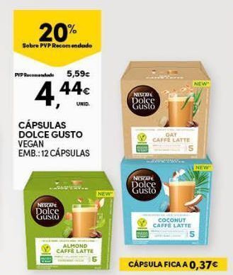 Cápsulas de café dolce gusto