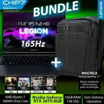 Chip7 Bundle gaming lenovo v5 - portátil lenovo legion 5 15ach6-778 (ryzen 7 5800h / 16gb ram / 1tb ssd / rtx 3070 8gb / 15.6" ips promoção