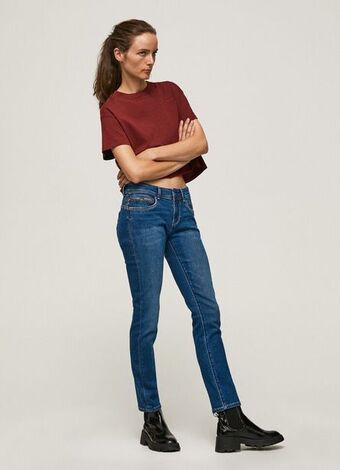 Pepe Jeans New brooke regular fit mid waist jeans promoção