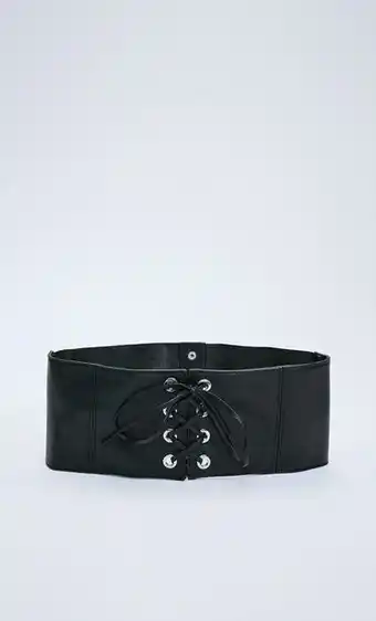 Stradivarius Cinto corpete com efeito pele e buracos promoção