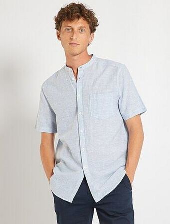 Kiabi Camisa lisa de linho e algodão promoção