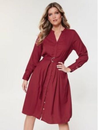 Venca Vestido estilo camisa com cinto promoção